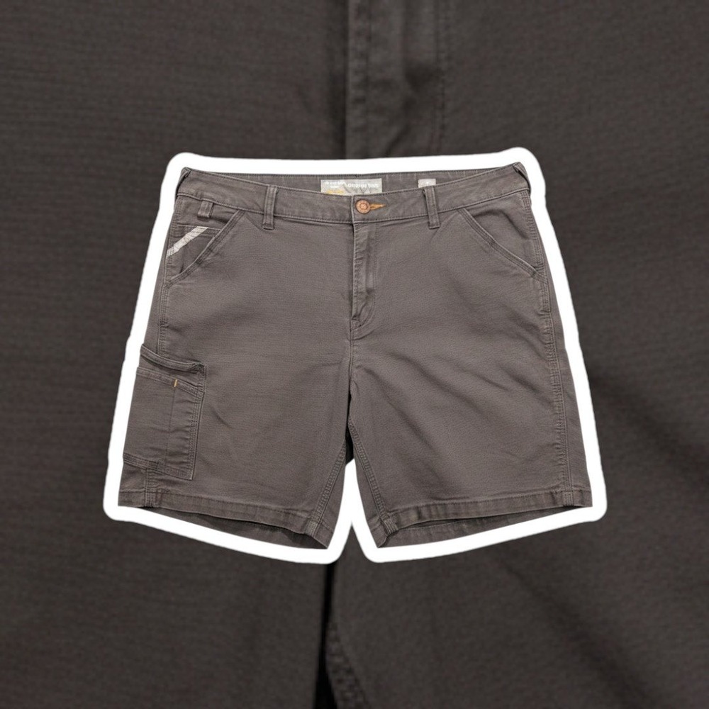 Ariat Rebar Utility Work Shorts Womens 32 Gray Perfect Rise Canvas Cargo